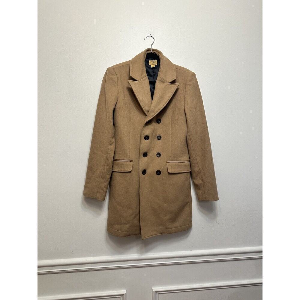 Trevero Three Truths Wool Blend double Breastd Coat Men’s Size Small Ran/camel